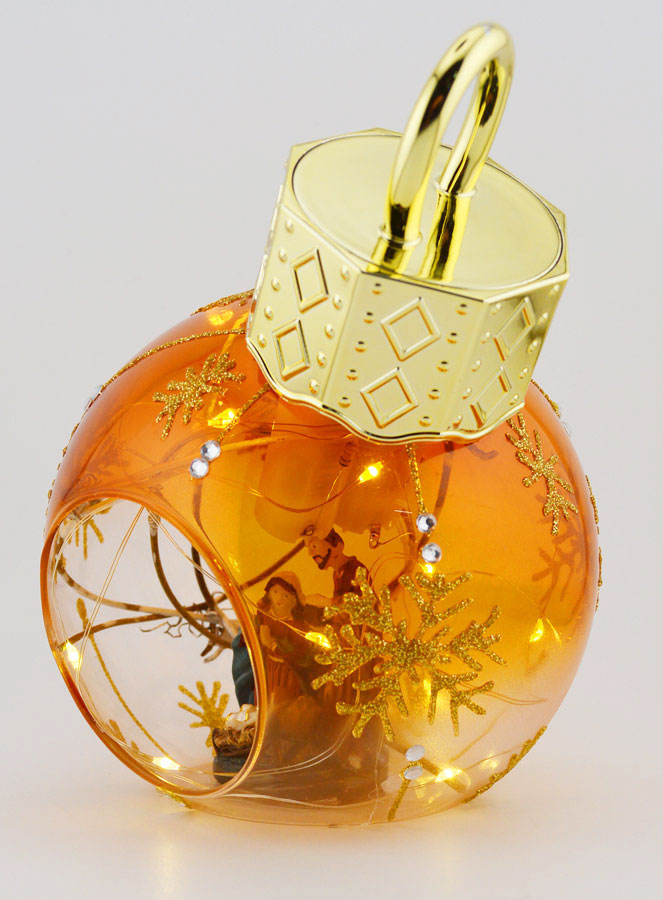 Boule de Noël Lumineuse Nativité - 12cm (pic 2)