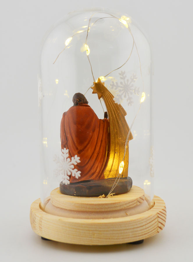 Nativité Lumineuse Sous Cloche - 14cm (pic 4)
