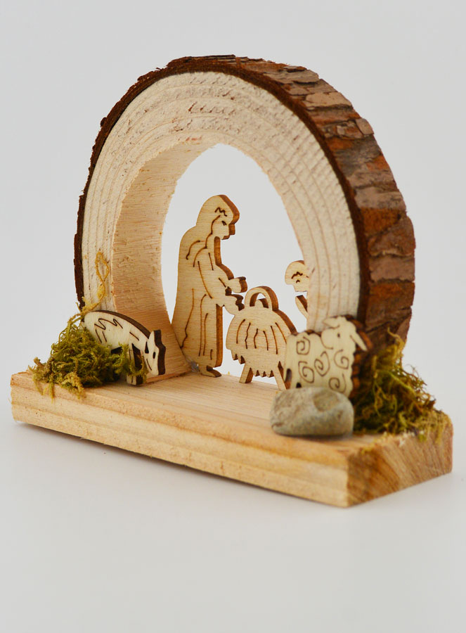 Nativité en Bois Naturel - Arrondie (pic 2)
