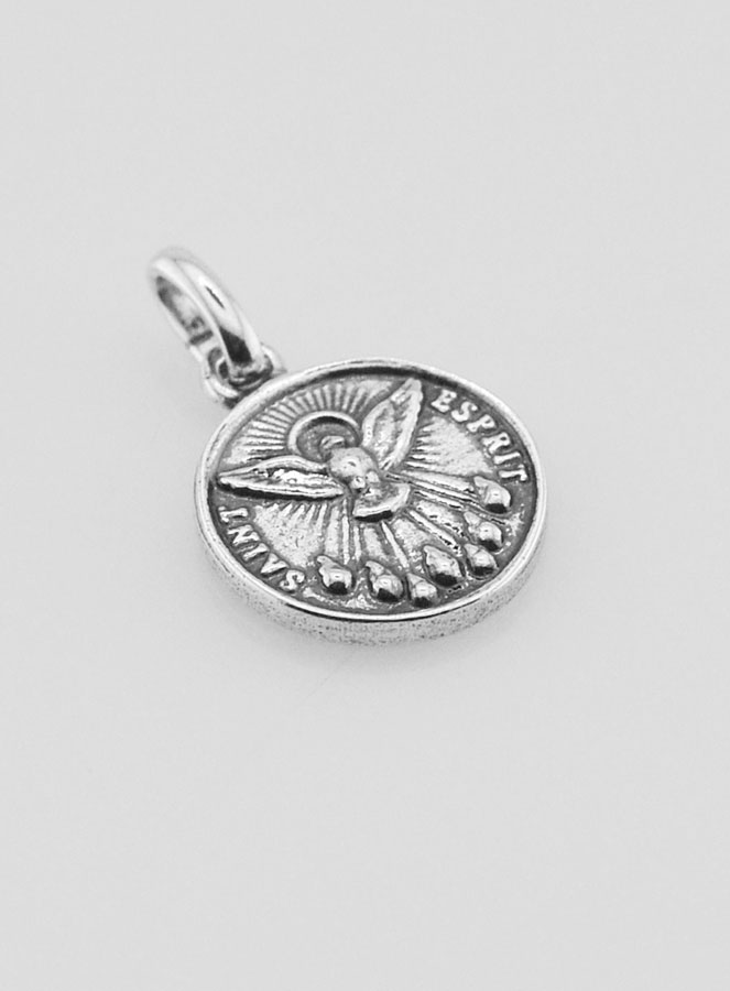 Médaille Saint Esprit en Argent 925 Plaqué - 12mm (pic 3)