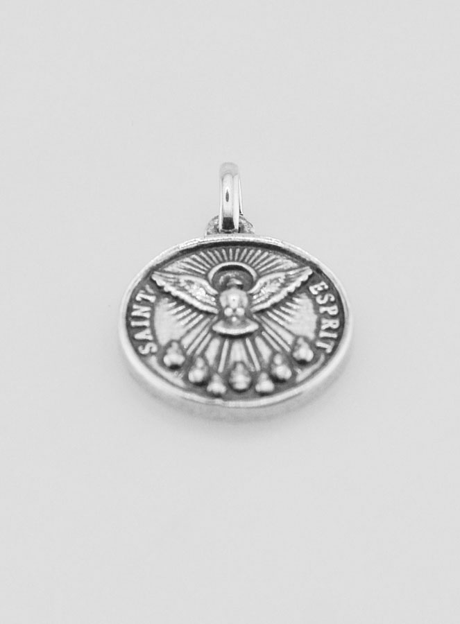 Médaille Saint Esprit en Argent 925 Plaqué - 15mm (pic 2)