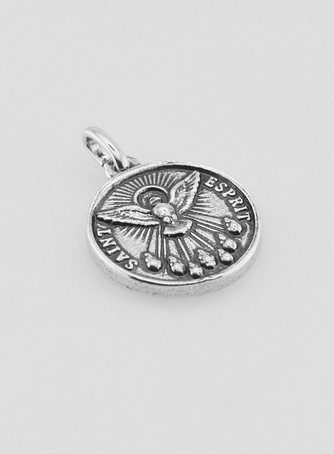 Médaille Saint Esprit en Argent 925 Plaqué - 15mm (pic 3)