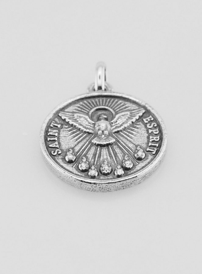 Médaille Saint Esprit en Argent 925 Plaqué - 18mm (pic 2)