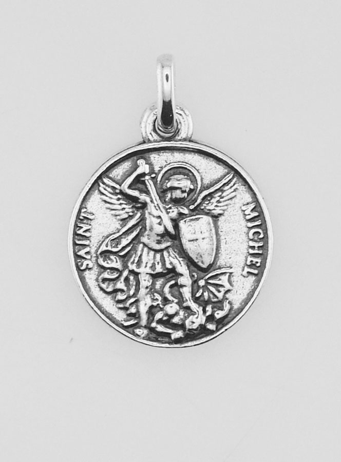 Médaille Saint Michel en Argent 925 Plaqué - 15mm (pic 1)