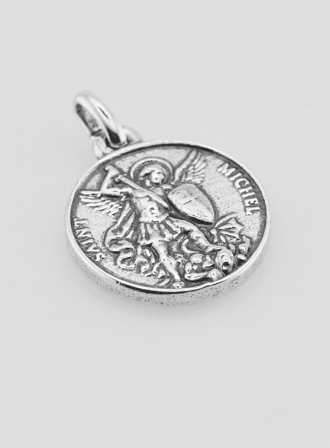 Médaille Saint Michel en Argent 925 Plaqué - 15mm (pic 3)