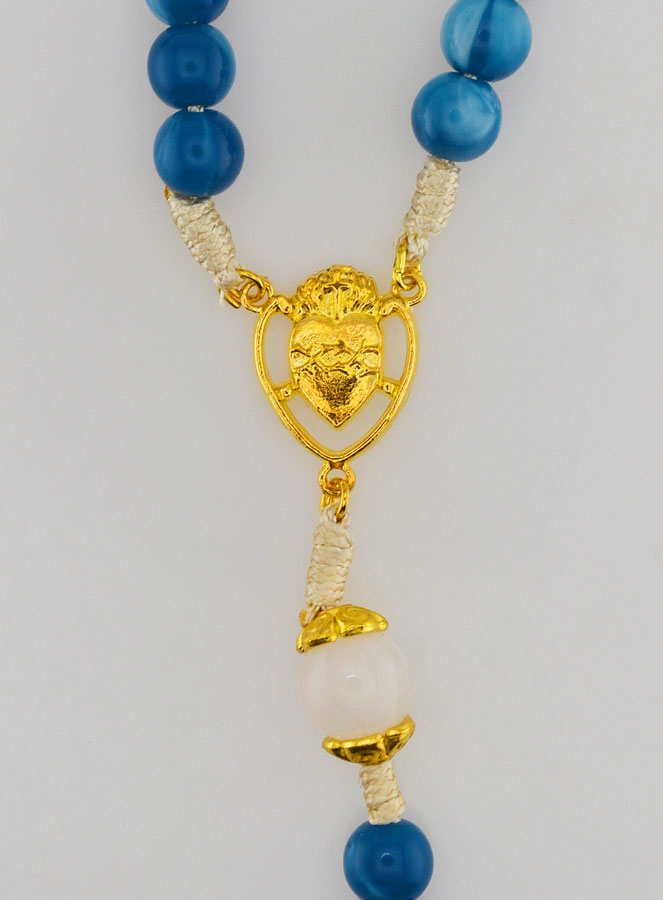 Chapelet Ex Voto Perles en Verre - Bleu (pic 4)