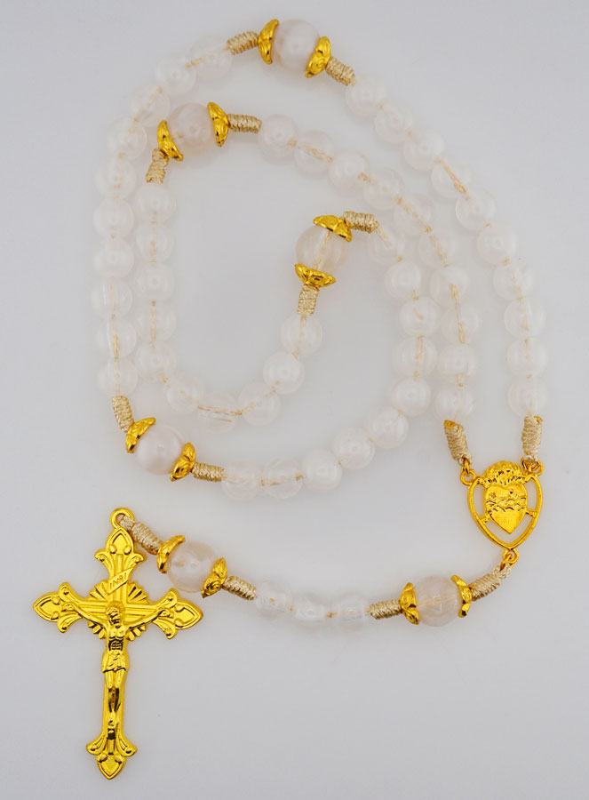 Chapelet Ex Voto Perles en Verre - Blanc (pic 1)