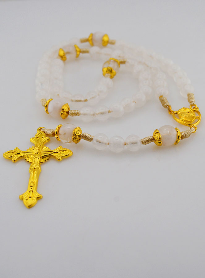 Chapelet Ex Voto Perles en Verre - Blanc (pic 2)