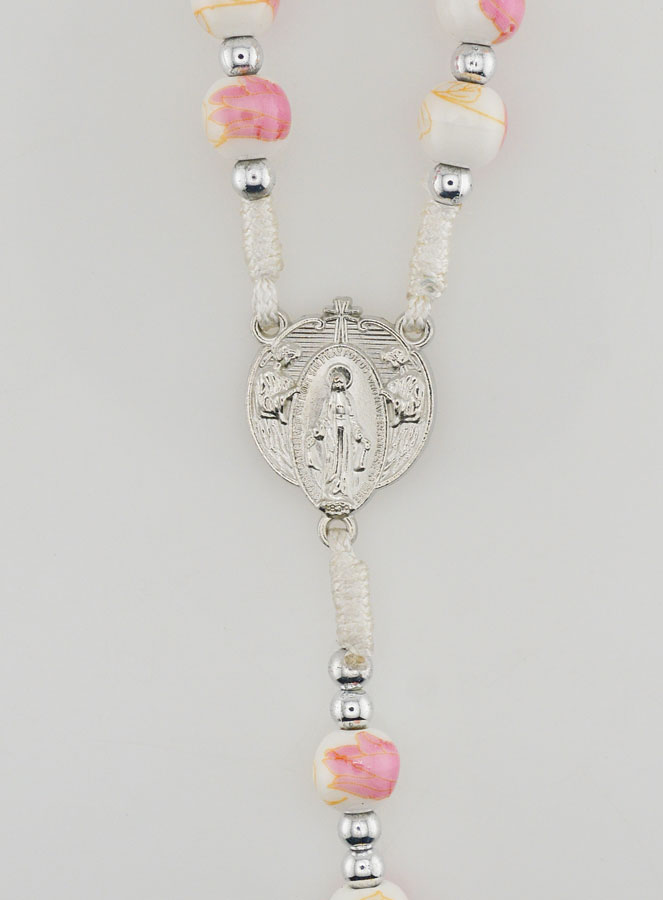 Chapelet Vierge Miraculeuse en Céramique - Rose (pic 4)