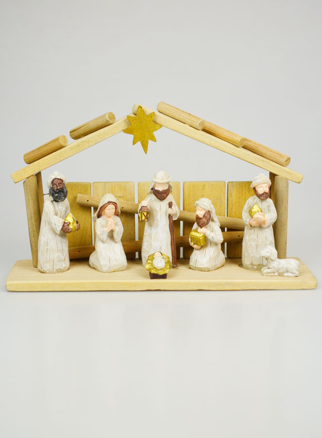 Crèche de Noël Scène 7 Santons - 30cm (pic 1)