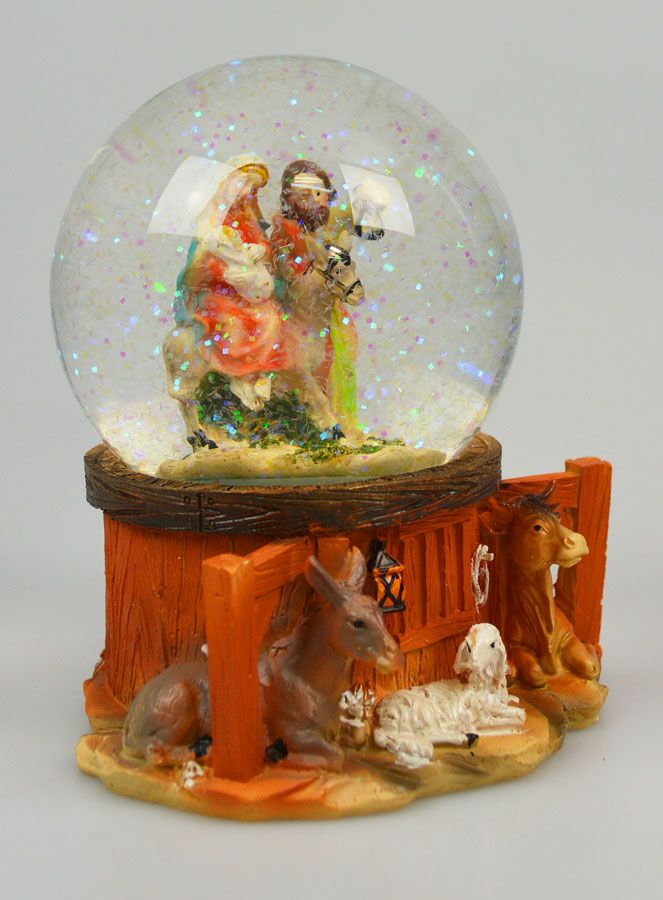 Crèche de Noël Boule en Verre 10cm - Nativité (pic 4)