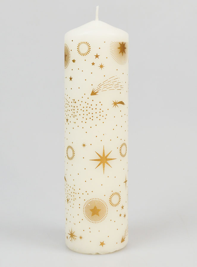 Bougie de l'Avent Blanc et Or - 18cm (pic 1)
