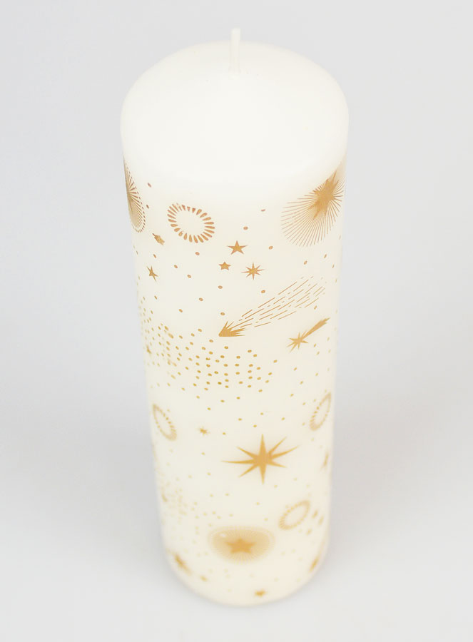 Bougie de l'Avent Blanc et Or - 18cm (pic 2)