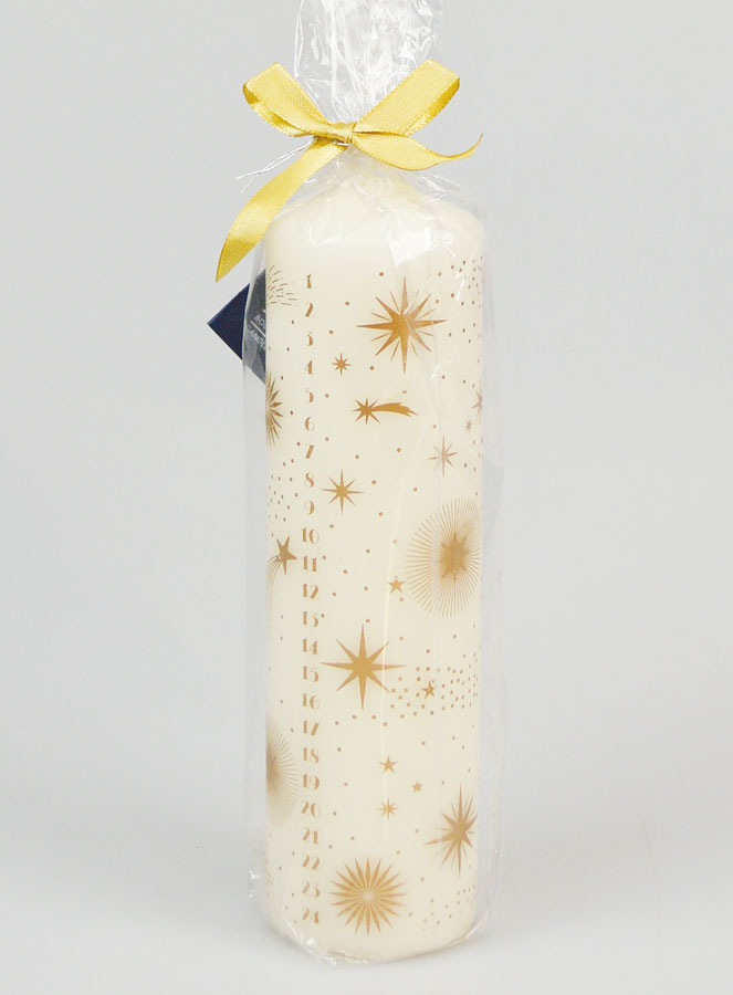 Bougie de l'Avent Blanc et Or - 18cm (pic 4)