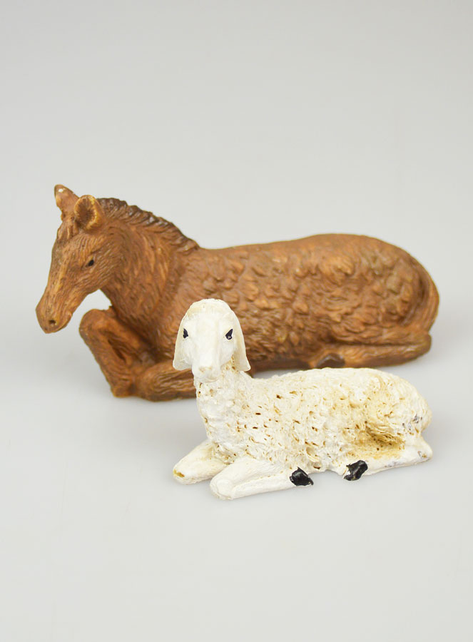 Santons Crèche de Noël - Cheval et Mouton (pic 1)
