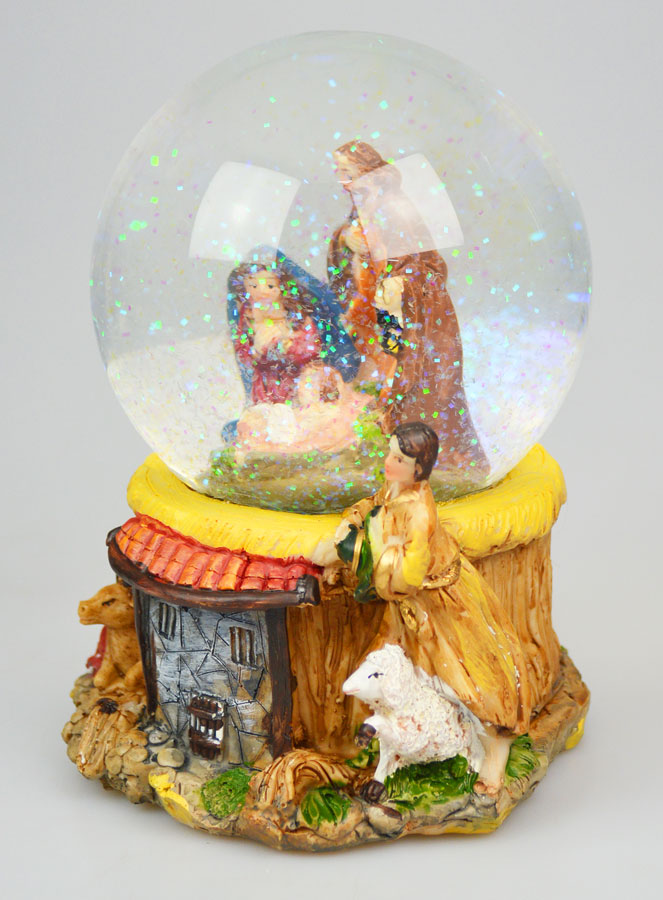 Crèche de Noël Boule en Verre 12cm - Nativité (pic 3)