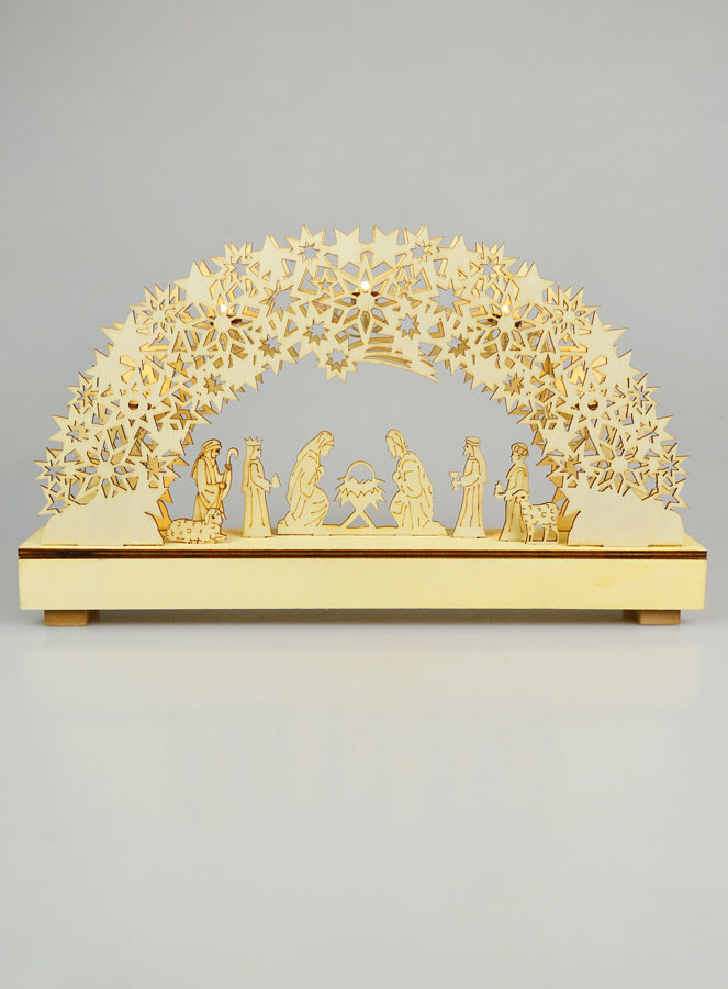 Crèche de Noël Lumineuse en Bois (pic 1)