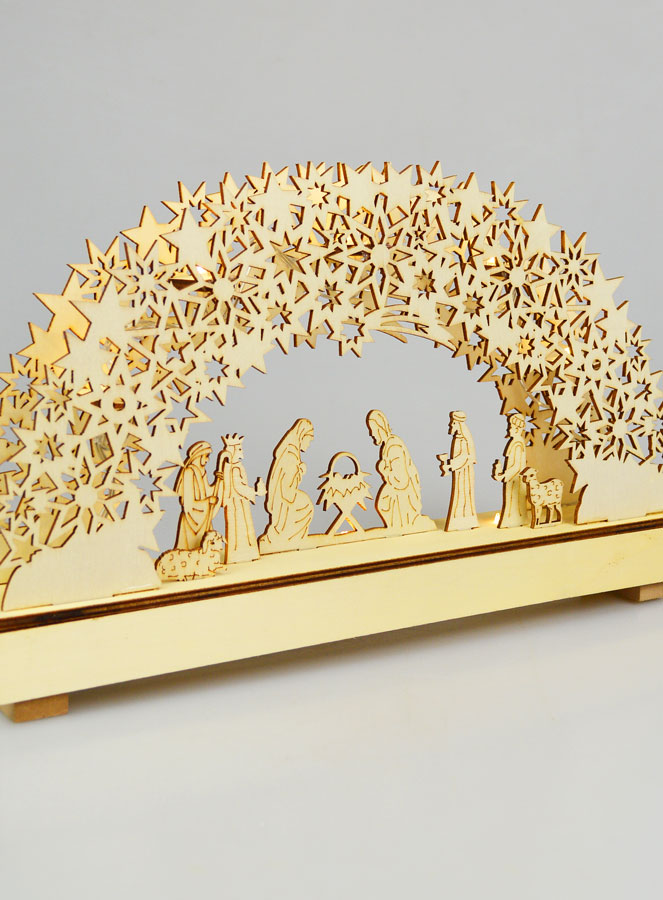 Crèche de Noël Lumineuse en Bois (pic 3)