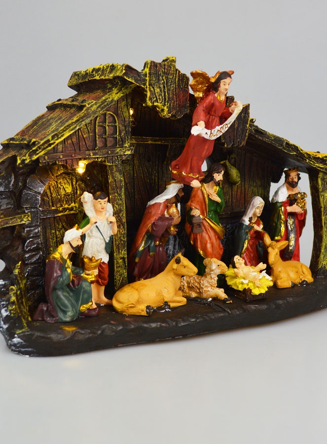Crèche de Noël Lumineuse 11 Santons - 30cm (pic 3)