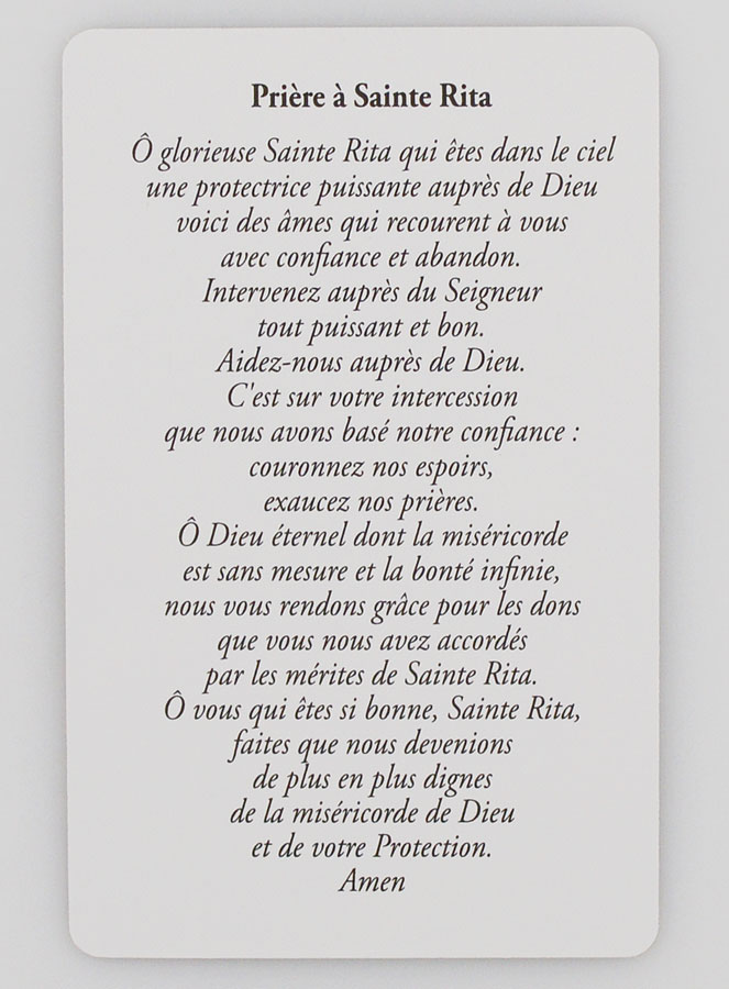 Carte de prière Sainte Rita (pic 2)