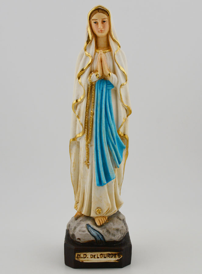 Statue Vierge Marie de Lourdes Polychromée - 15cm (pic 1)