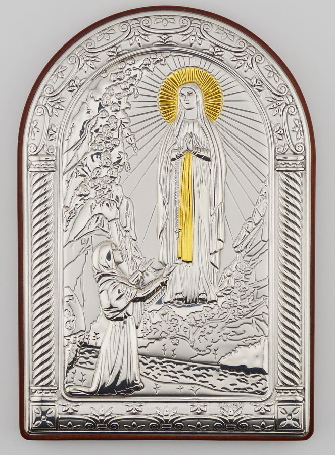 Icône Notre Dame de Lourdes en Argent (pic 1)