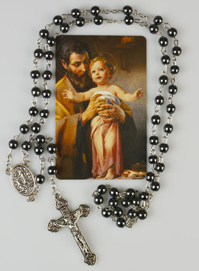 Chapelet de Saint Joseph Perles Noires (pic 1)