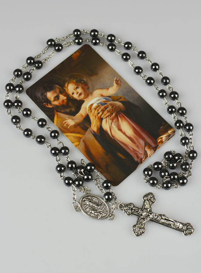 Chapelet de Saint Joseph Perles Noires (pic 3)