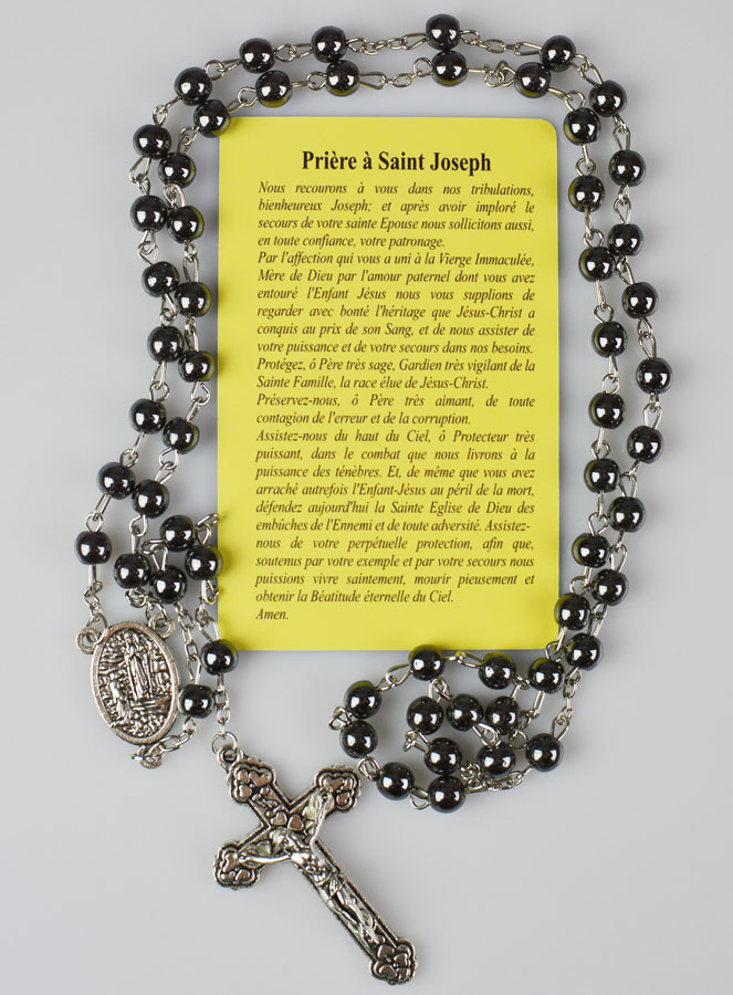 Chapelet de Saint Joseph Perles Noires (pic 4)