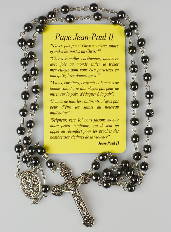 Chapelet Jean Paul 2 Perles Noires (pic 4)