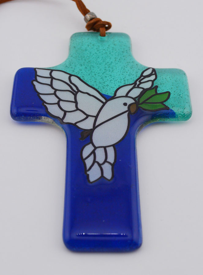 Croix en Verre Colombe de la Paix (pic 2)