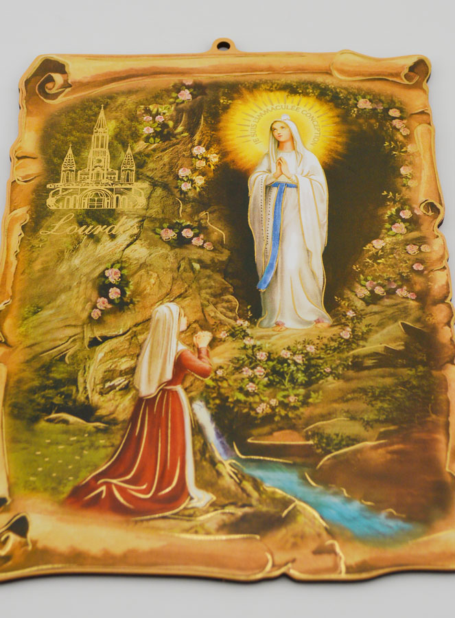 Icône Grotte Apparitions de Lourdes 22cm (pic 2)