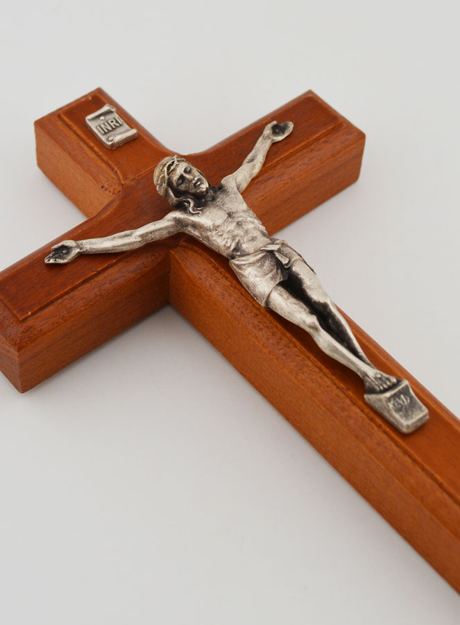 Crucifix en Bois du Christ Argenté (pic 3)