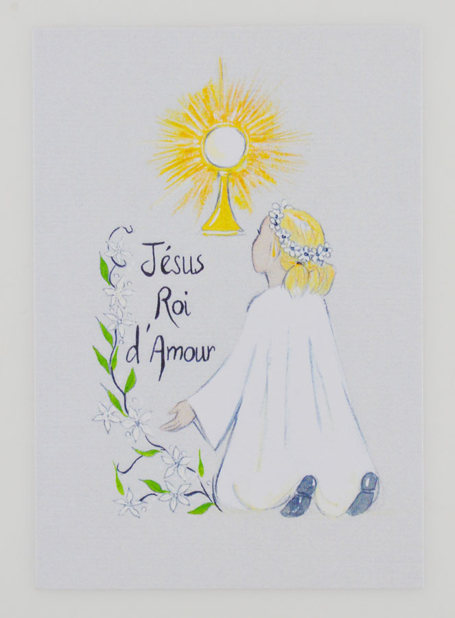 Carte de Communion Communiante Jésus Roi d'Amour (pic 1)