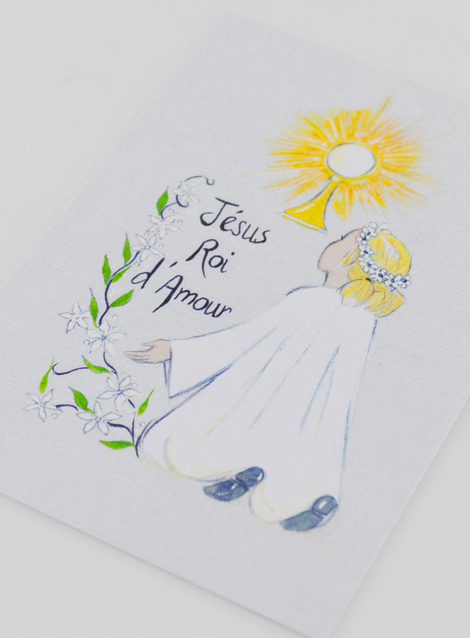 Carte de Communion Communiante Jésus Roi d'Amour (pic 4)