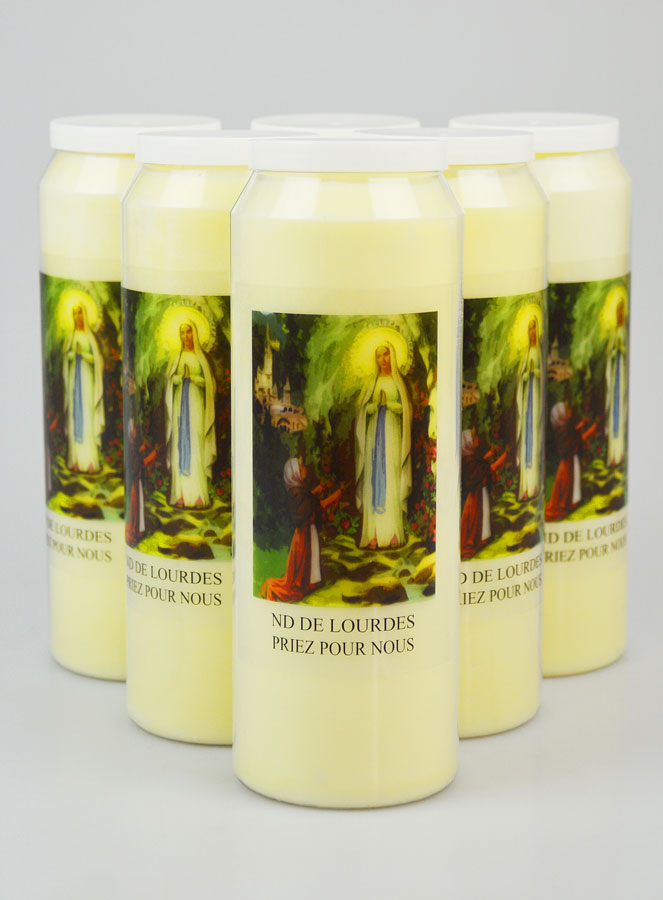 Lot de 6 Bougies de Neuvaine Notre Dame de Lourdes (pic 1)