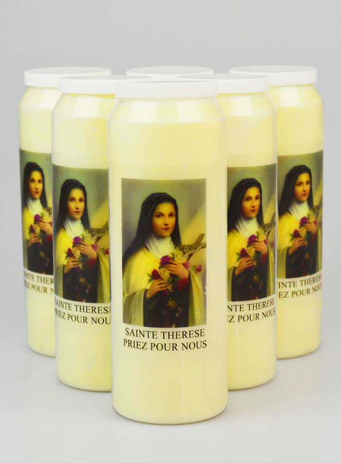 Lot de 6 Bougies de Neuvaine Sainte Thérèse (pic 1)