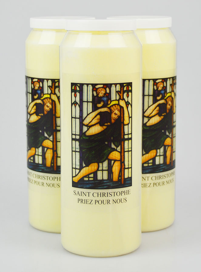 Lot de  3 Bougies de Neuvaine à Saint Christophe (pic 1)