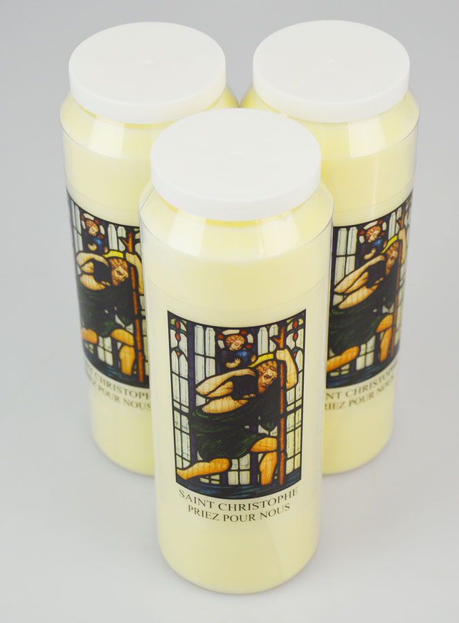 Lot de  3 Bougies de Neuvaine à Saint Christophe (pic 2)