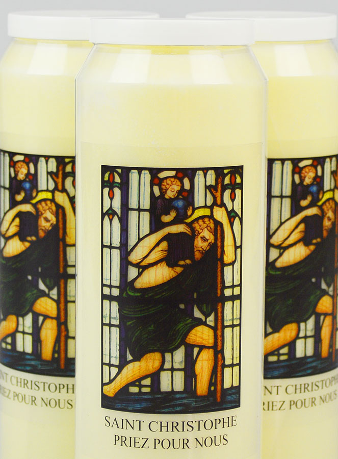 Lot de  3 Bougies de Neuvaine à Saint Christophe (pic 3)