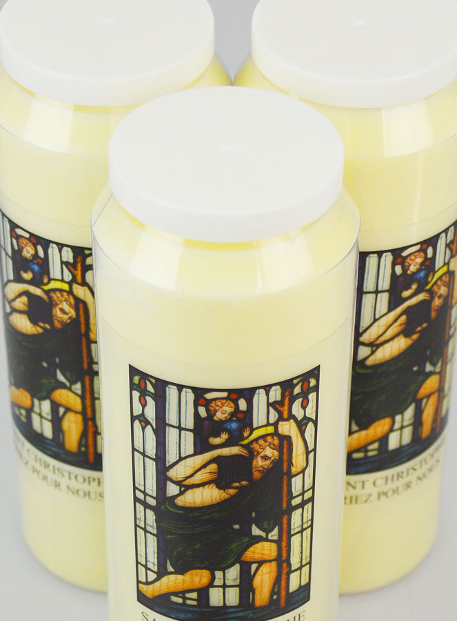 Lot de  3 Bougies de Neuvaine à Saint Christophe (pic 4)