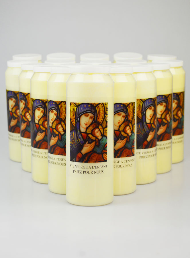 Lot de 20 Bougies de Neuvaine Vierge à l'Enfant (pic 1)