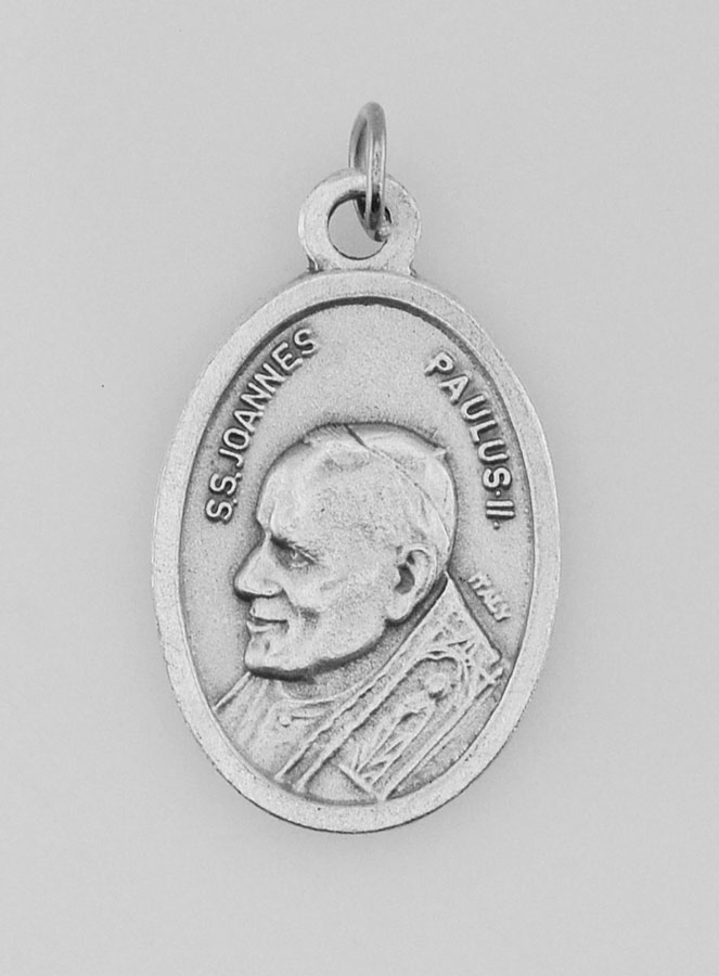 Médaille Religieuse Pape Bienheureux Jean-Paul 2 Argentée (pic 1)
