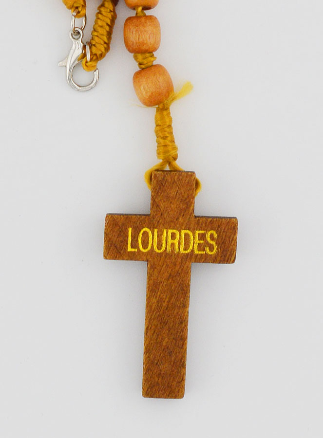 Chapelet en Bois Image Coeur de Lourdes (pic 4)