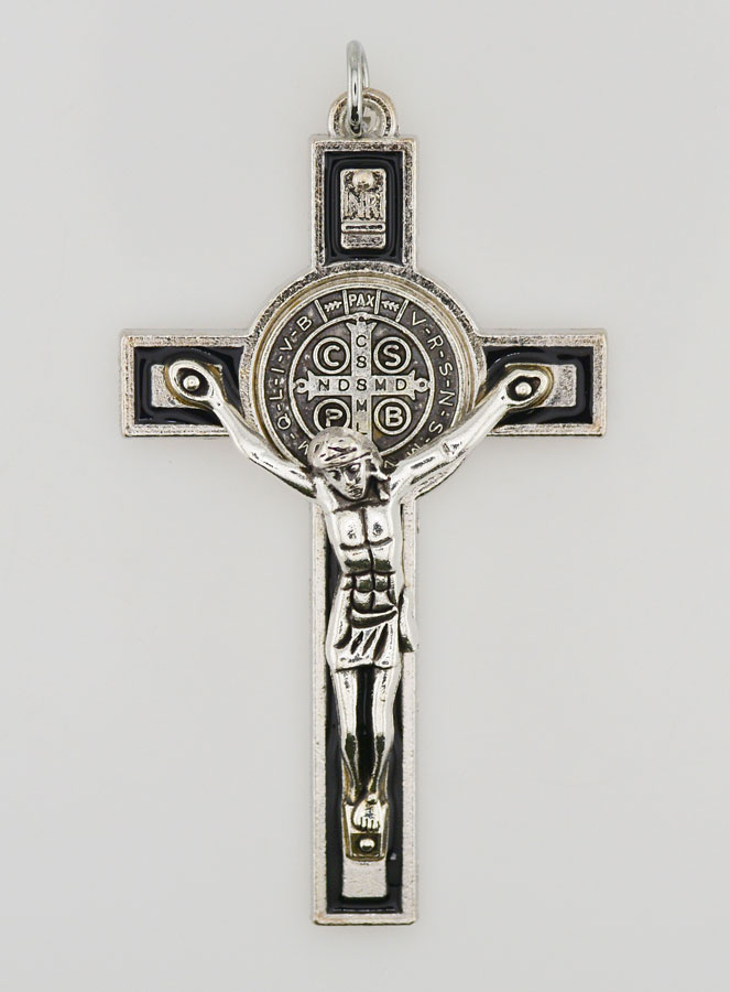 Croix Saint Benoit Noire en Métal (pic 1)