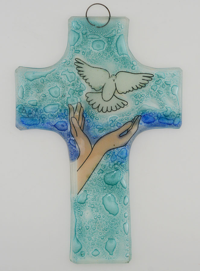 Croix Enfant Esprit Saint en Verre (pic 1)