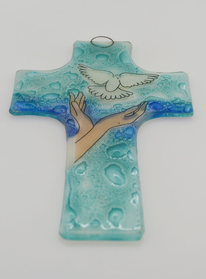 Croix Enfant Esprit Saint en Verre (pic 2)