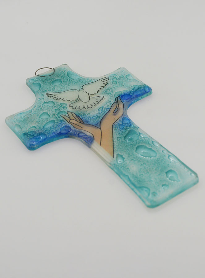 Croix Enfant Esprit Saint en Verre (pic 3)
