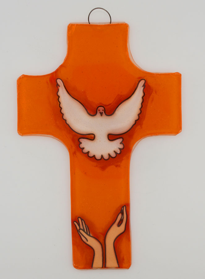 Croix Colombe Esprit Saint en Verre (pic 1)