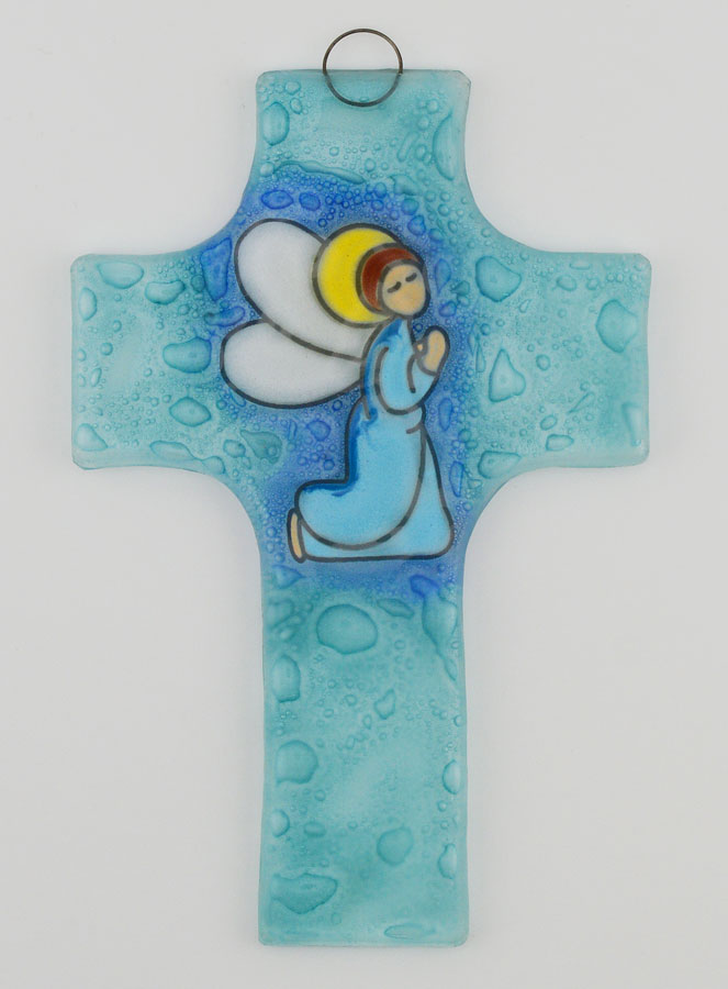 Croix Ange en Prière en Verre (pic 1)